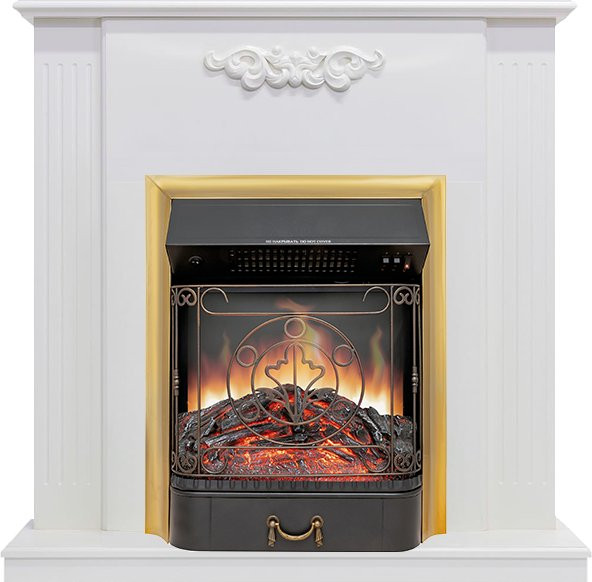 Каминокомплект Capri - Белое дерево делюкс с очагом Majestic FX Brass в Санкт-Петербурге
