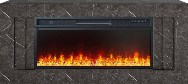 Каминокомплект Line 42 SFT Stone Touch - Серый мрамор с очагом Vision 42 LED в Санкт-Петербурге
