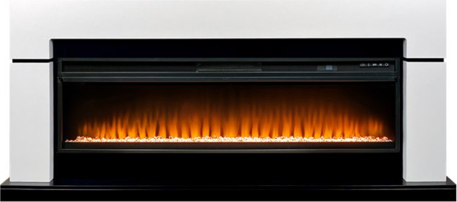 Каминокомплект Lindos 60 - Белый с черным с очагом Vision 60 LED в Санкт-Петербурге