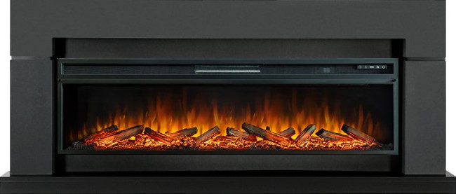 Каминокомплект Lindos Graphite Grey (линейный) с очагом Vision 60 LOG LED в Санкт-Петербурге