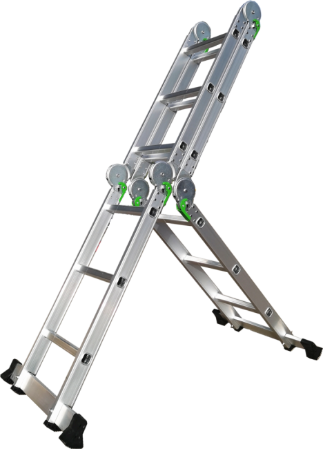 Лестница трансформер стальная, алюминиевые ступени 4x3 TM-503С в Санкт-Петербурге