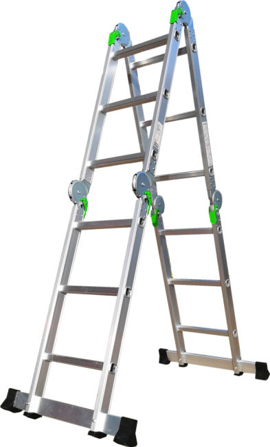 Лестница трансформер стальная, алюминиевые ступени 4x4 TM-504С в Санкт-Петербурге