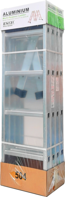 Лестница трансформер стальная, алюминиевые ступени 4x4 TM-504С в Санкт-Петербурге