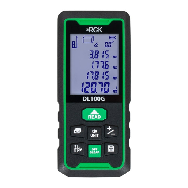 Лазерный дальномер RGK DL100G (с поверкой) - зеленый луч в Санкт-Петербурге