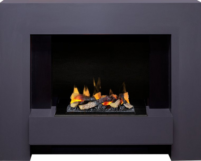 Каминокомплект Tokyo - Graphite Grey с очагом Cassette 400 LNH-INT (с дровами) в Санкт-Петербурге