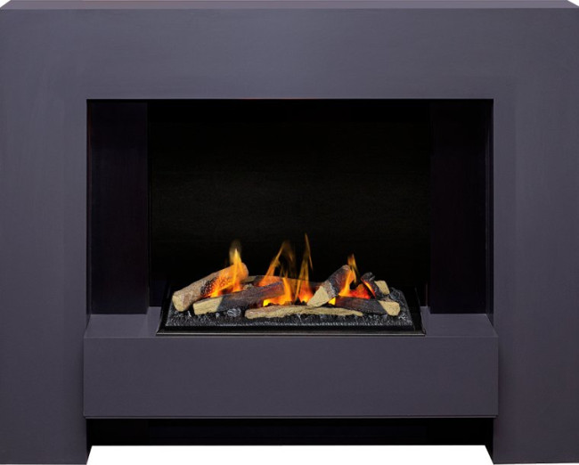 Каминокомплект Tokyo - Graphite Grey с очагом Cassette 600 LNH-INT (с дровами) в Санкт-Петербурге
