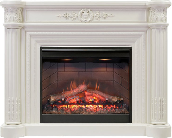 Каминокомплект Manor - Белый дуб с очагом Symphony 26'' DF2608-INT в Санкт-Петербурге