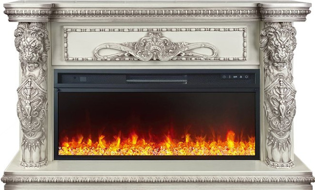 Каминокомплект Windsor 42 - Слоновая кость с темной патиной с очагом Vision 42 LED в Санкт-Петербурге