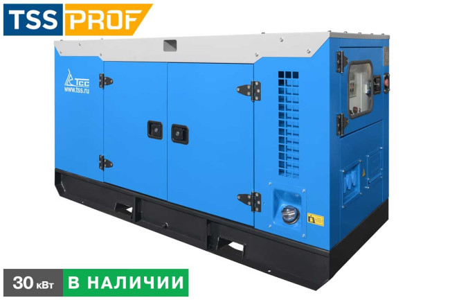 Дизельный генератор ТСС АД-30С-Т400-1РКМ7 в шумозащитном кожухе в Санкт-Петербурге