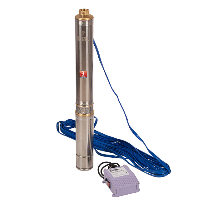 Скважинный насос DWC-4-80, центробежный, диаметр 4", 1500 Вт, 5700 л/ч, напор 80 м Denzel в Санкт-Петербурге