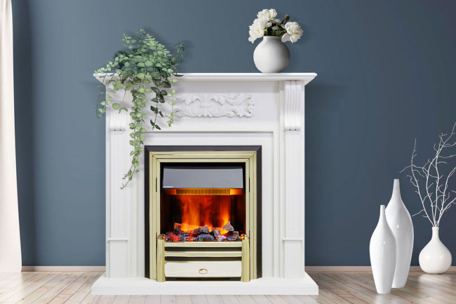 Портал Royal Flame Venice - Фактурный белый в Санкт-Петербурге