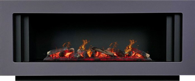 Каминокомплект Line SFT - Серый графит с черным с очагом Design L1000RF 3D PS/LOG в Санкт-Петербурге