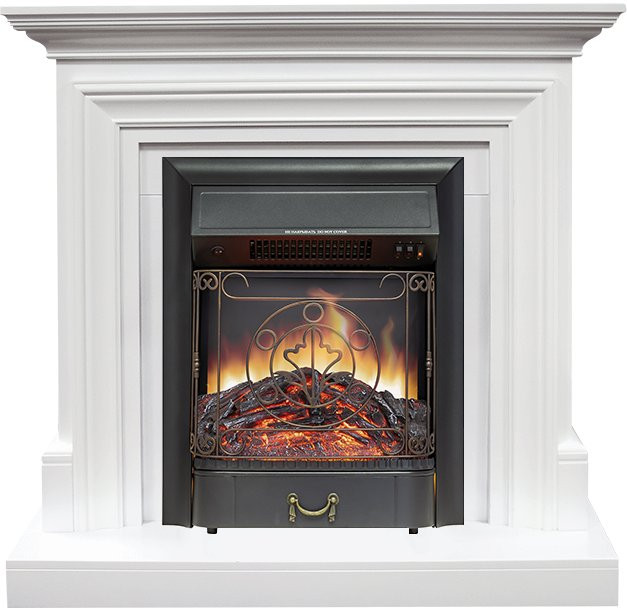 Каминокомплект Bradford - Белый с очагом Majestic FX Black в Санкт-Петербурге