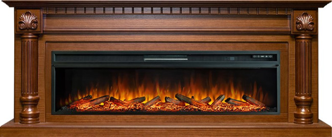 Каминокомплект Edinburg 60 - Орех с очагом Vision 60 LOG LED в Санкт-Петербурге