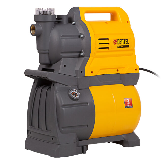 Насосная станция PSХ1300, Х-Pro, 1300 Вт, 4500 л/ч, ресивер 24 л, подъем 48 м Denzel в Санкт-Петербурге
