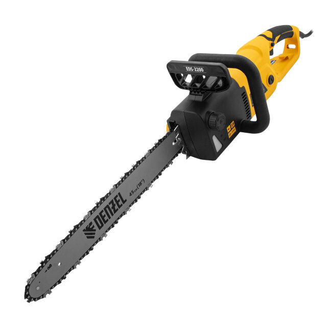 Пила цепная электрическая EDS-2200, 2.2 кВт,продольная, шина 45 см, шаг 3/8, паз 1.3 мм, 62 звена Denzel в Санкт-Петербурге
