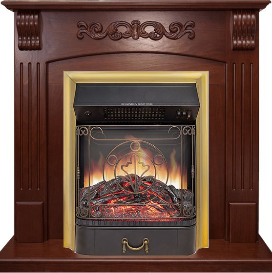 Каминокомплект Sorrento угловой - Орех с очагом Majestic FX M Brass в Санкт-Петербурге