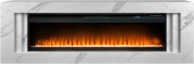 Каминокомплект Line 60 SFT White Marble - Белый мрамор с очагом Vision 60 LED в Санкт-Петербурге