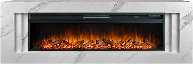 Каминокомплект Line 60 SFT White Marble - Белый мрамор с очагом Vision 60 LOG LED в Санкт-Петербурге
