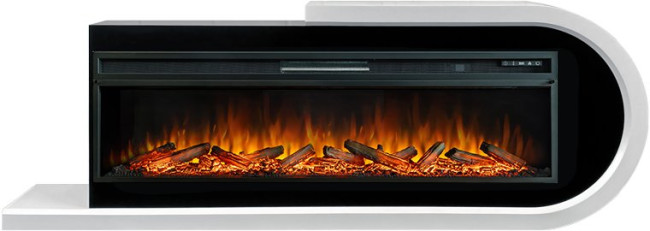 Каминокомплект Basel 60 R - Белый с черным с очагом Vision 60 LOG LED в Санкт-Петербурге
