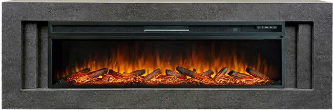 Каминокомплект Line 60 Dark Grey - Темный серый с очагом Vision 60 LOG LED в Санкт-Петербурге