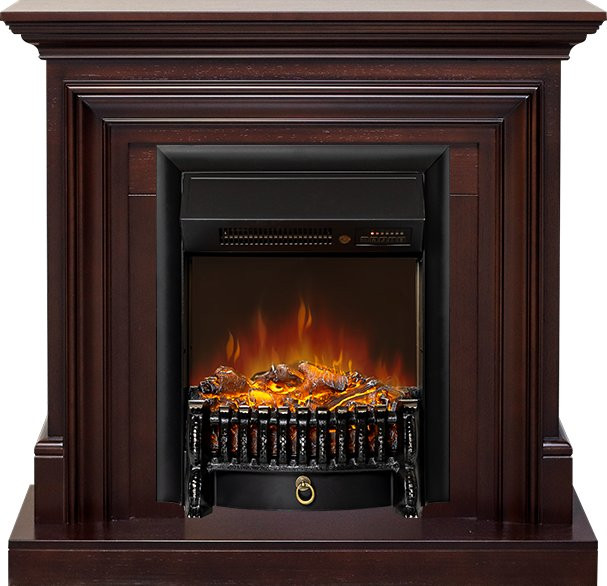 Каминокомплект Bradford - Темный дуб с очагом Fobos FX M Black RC в Санкт-Петербурге