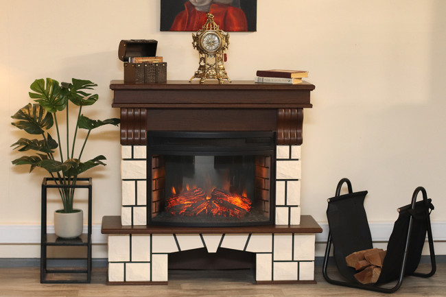 Портал Royal Flame Porto (Разборный) - Орех каньон/Белый камень в Санкт-Петербурге