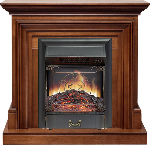 Каминокомплект Bradford - Орех с очагом Majestic FX Black в Санкт-Петербурге
