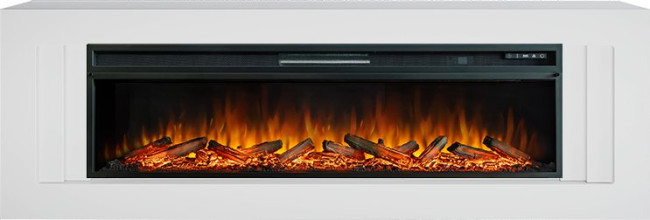 Каминокомплект Line 60 SFT - Белый с очагом Vision 60 LOG LED в Санкт-Петербурге