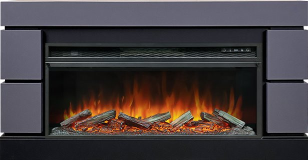 Каминокомплект Modern 42 SFT (Разборный) - Серый графит с очагом Vision 42 LOG LED в Санкт-Петербурге