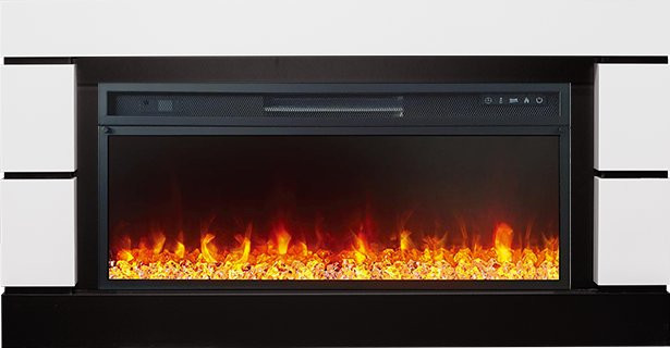 Каминокомплект Modern 42 CRM (Разборный) - Белый с черным с очагом Vision 42 LED в Санкт-Петербурге