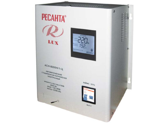 Стабилизатор напряжения серии LUX РЕСАНТА АСН-8000Н/1-Ц в Санкт-Петербурге